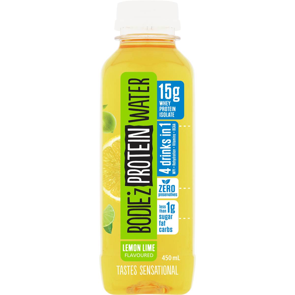 Bodiez 15g Protein Water Lemon Lime 450ml Woolworths 3170