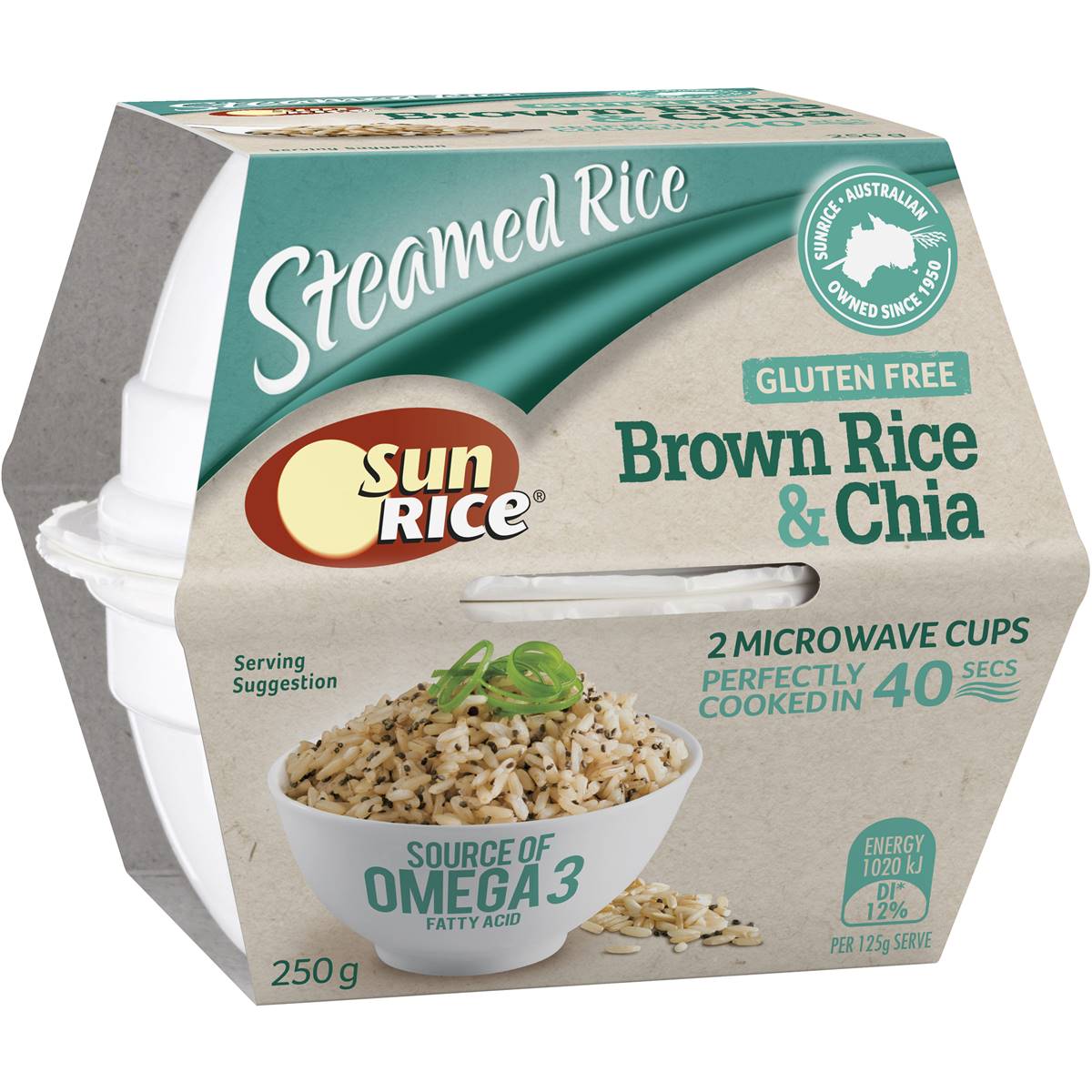 Sunrice Brown Rice And Chia Cup 250g Woolworths