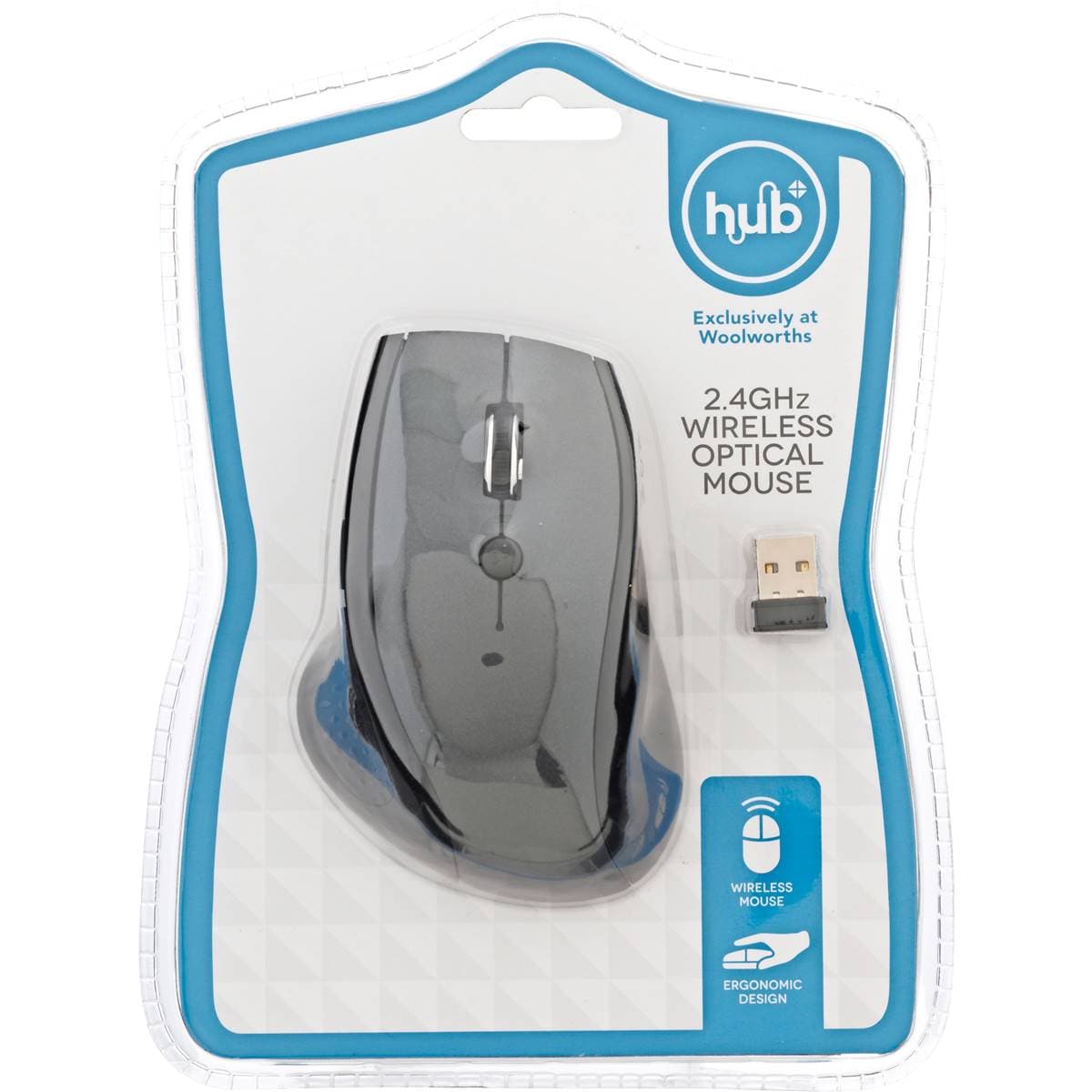 Hub Mouse Wireless Optical 2.4ghz Each Woolworths