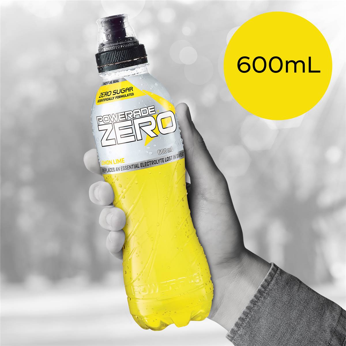 Powerade Zero Lemon Lime Flo Cap 600ml Woolworths