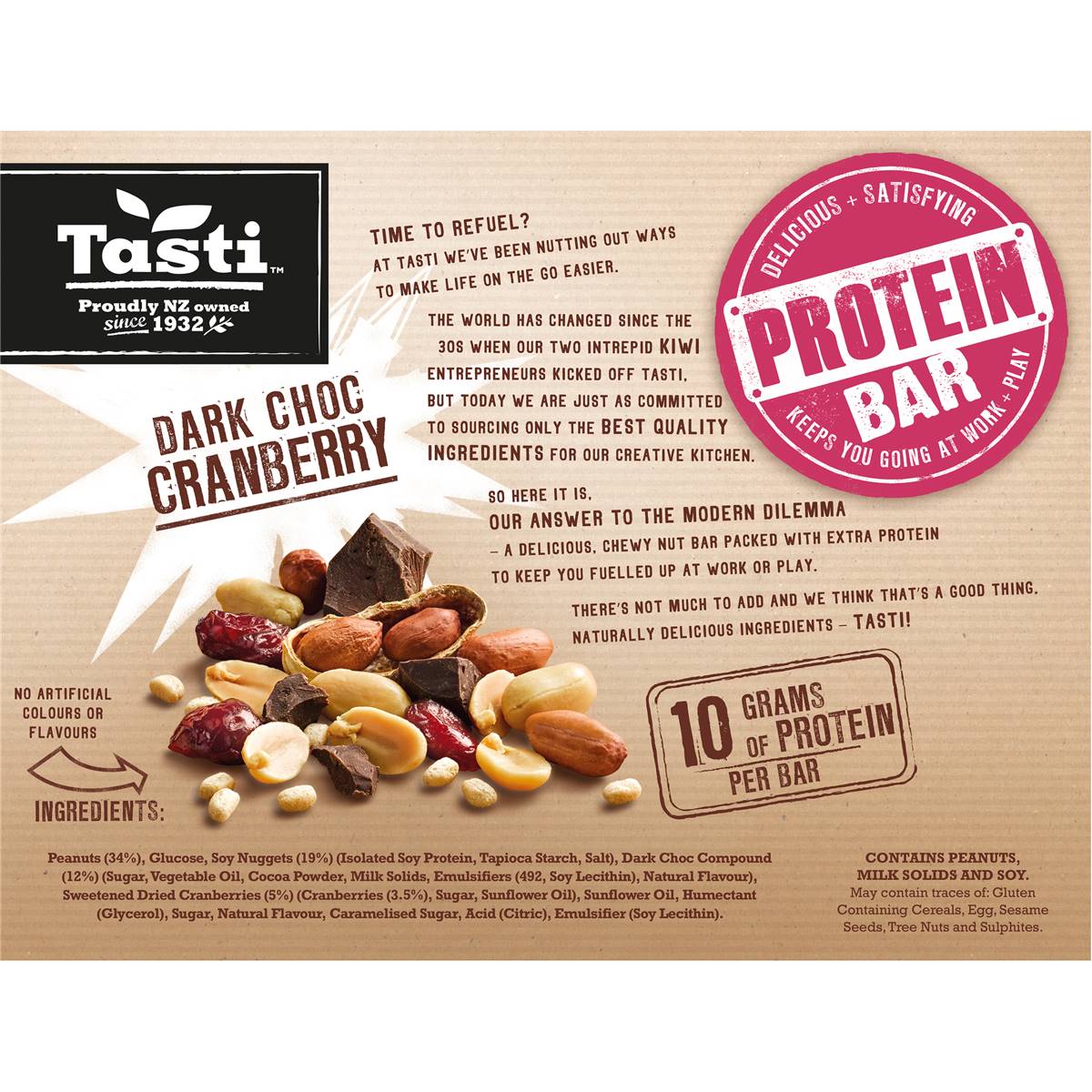 Tasti Protein Bar Chocolate & Cranberry 5 Pack Woolworths