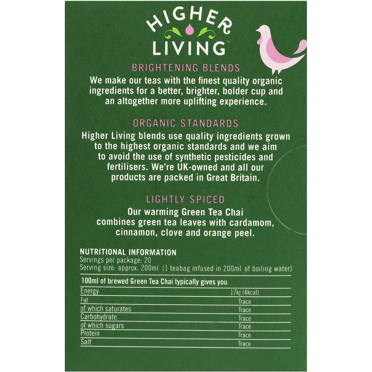 Higher Living Chai Green Tea Woolworths