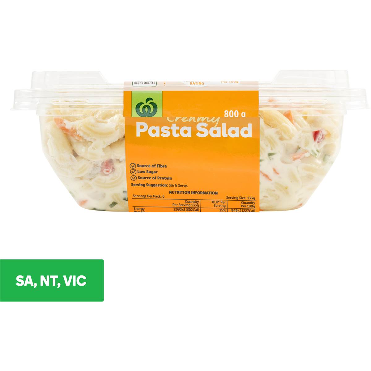 Woolworths Creamy Pasta Salad 800g Woolworths