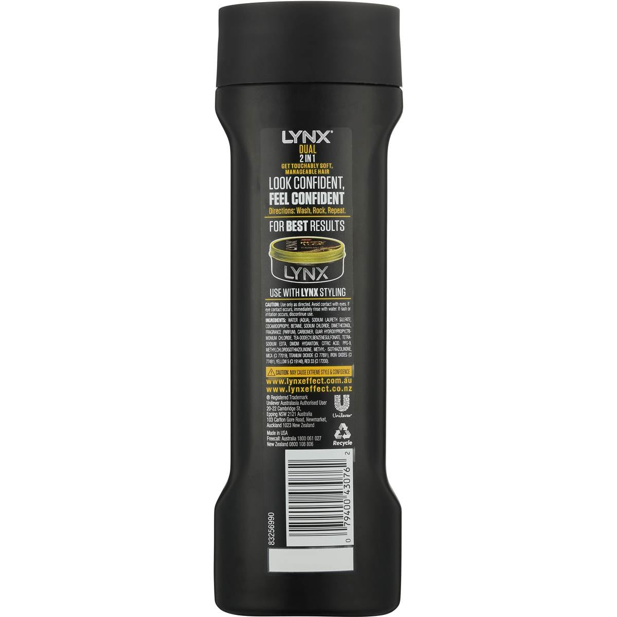 Lynx Hair Shampoo & Conditioner 2in1 Dual 355ml Woolworths