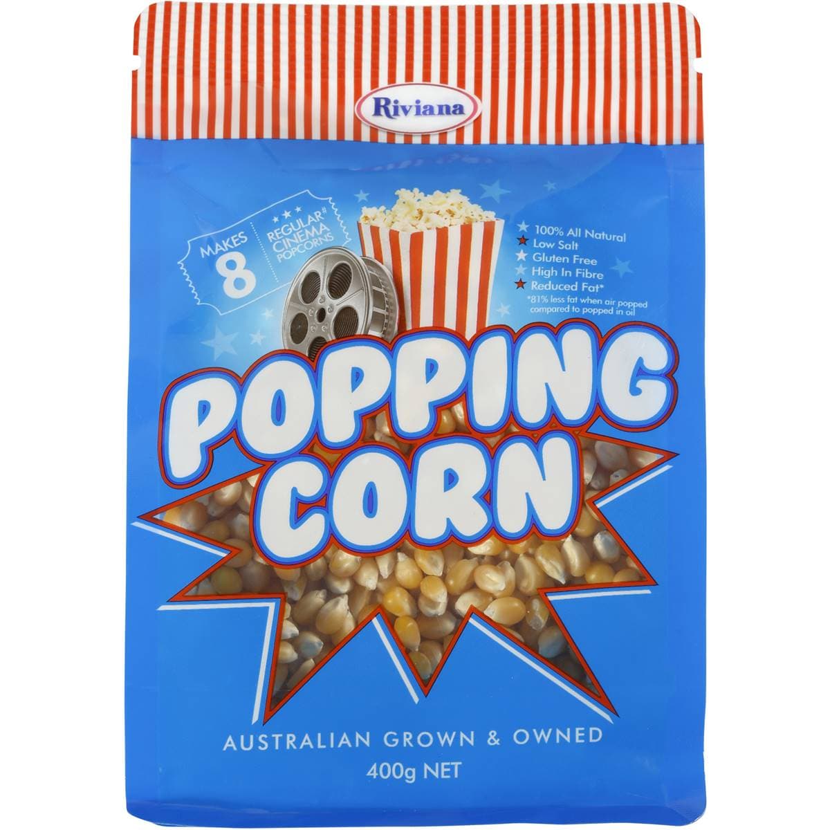Riviana Popping Corn Kernels 400g Woolworths