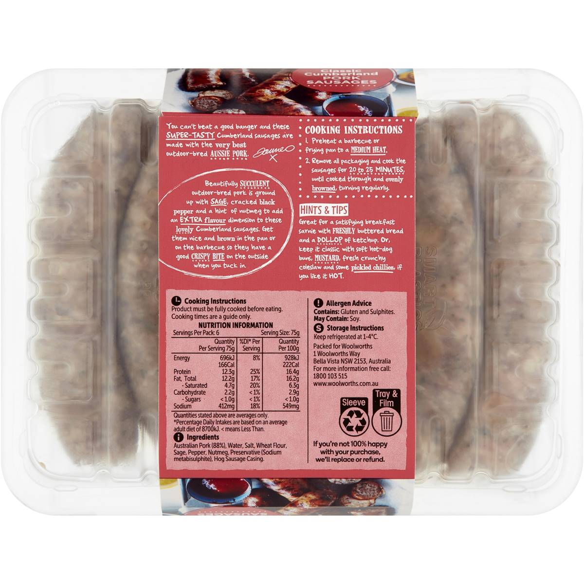 Created With Jamie Pork Sausages Classic Cumberland 450g Woolworths