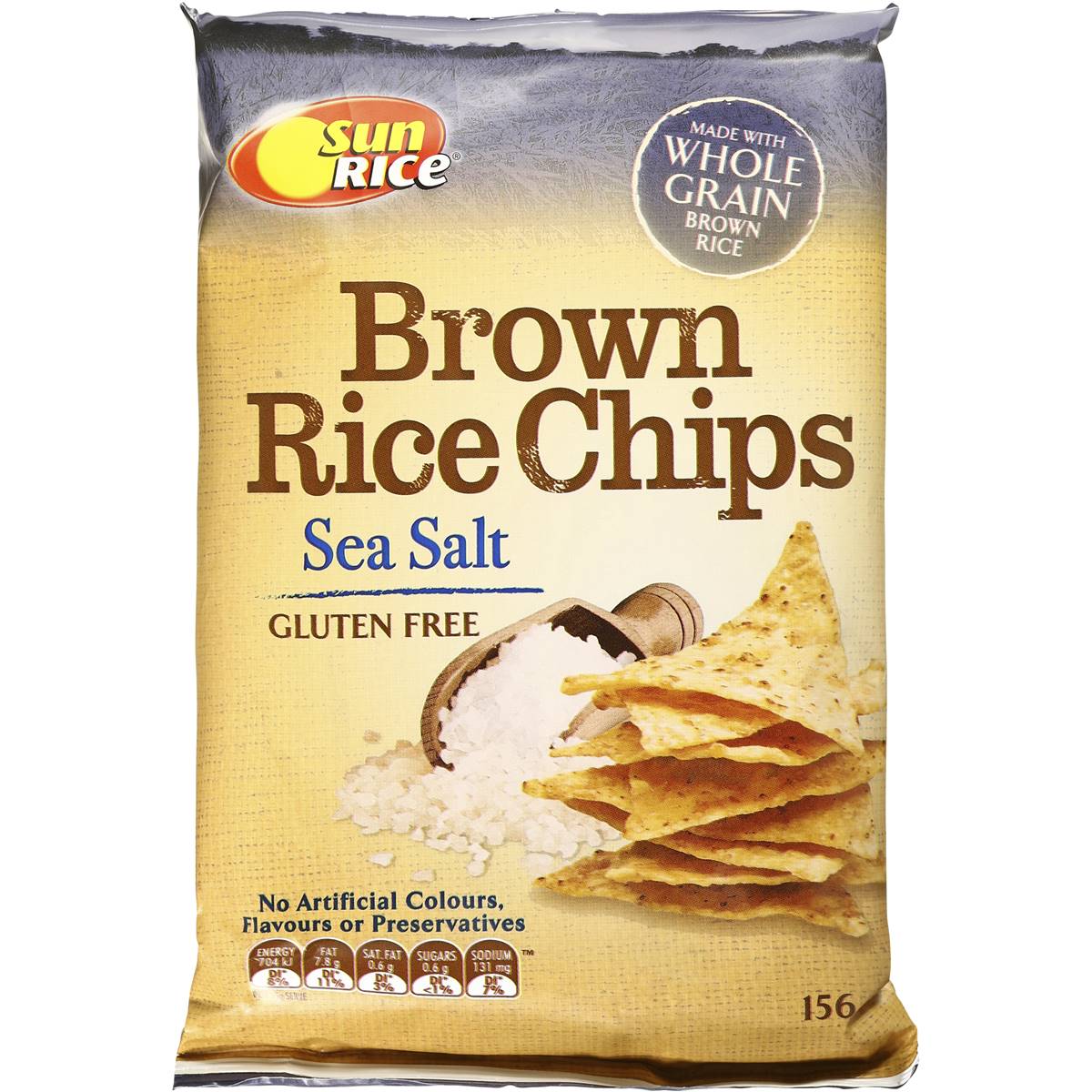 Sunrice Brown Rice Chips Sea Salt Gluten Free 156g Woolworths