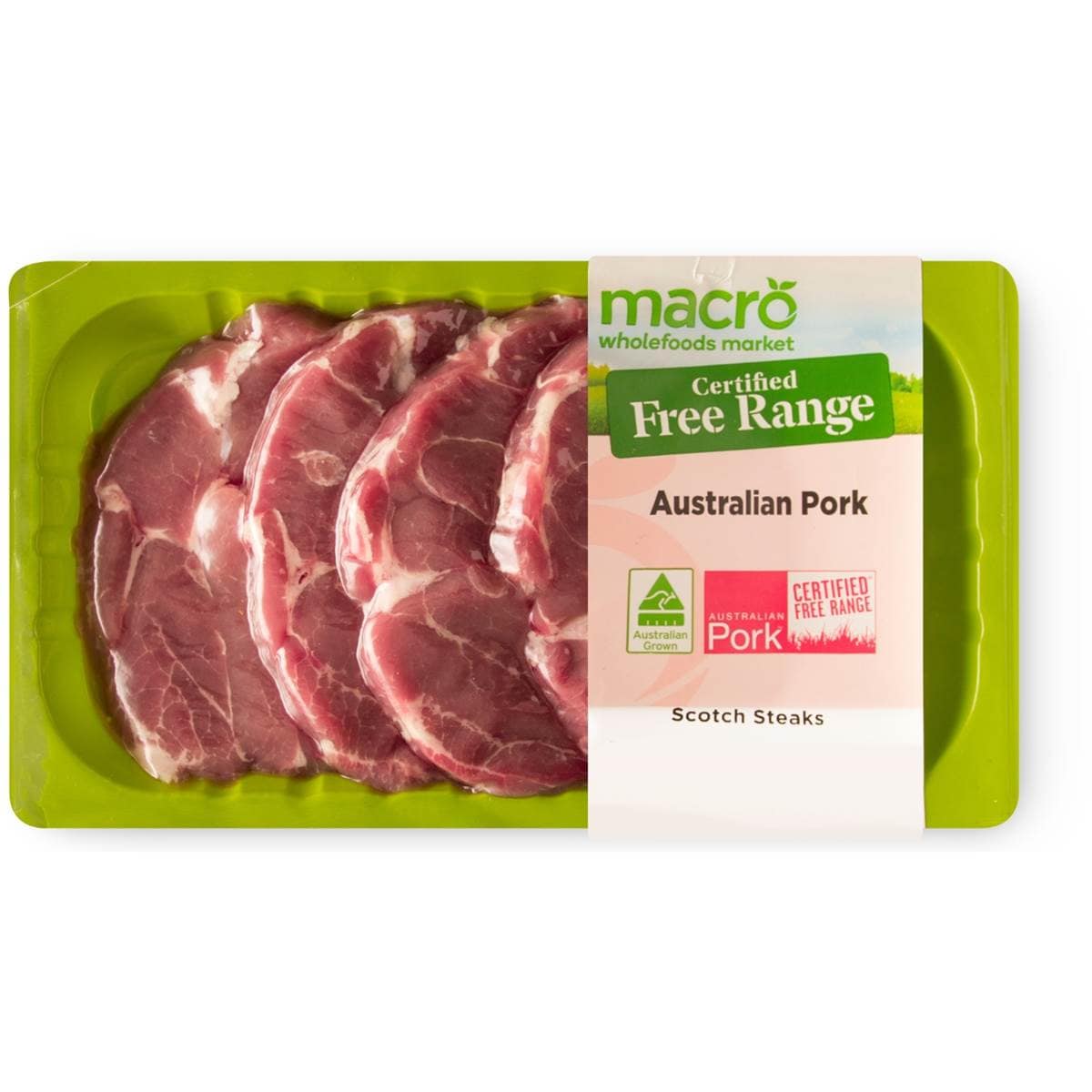 Macro Free Range Pork Steak Scotch Fillet Min. 280g Woolworths