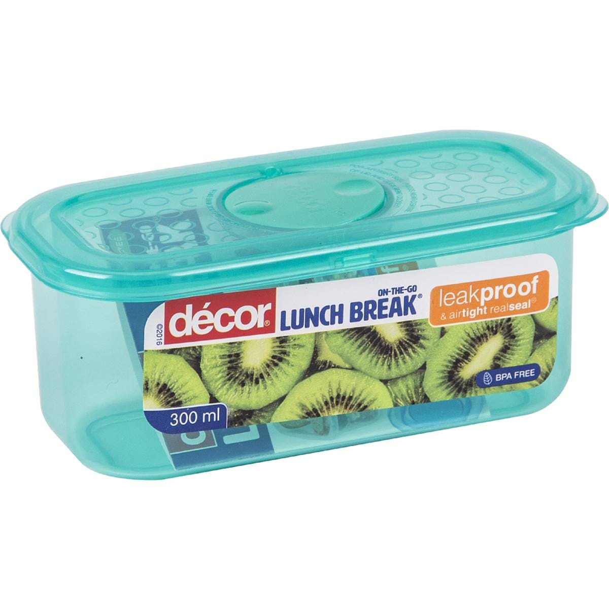 Decor Leak Proof Lunch Box 300ml Assorted Each Woolworths