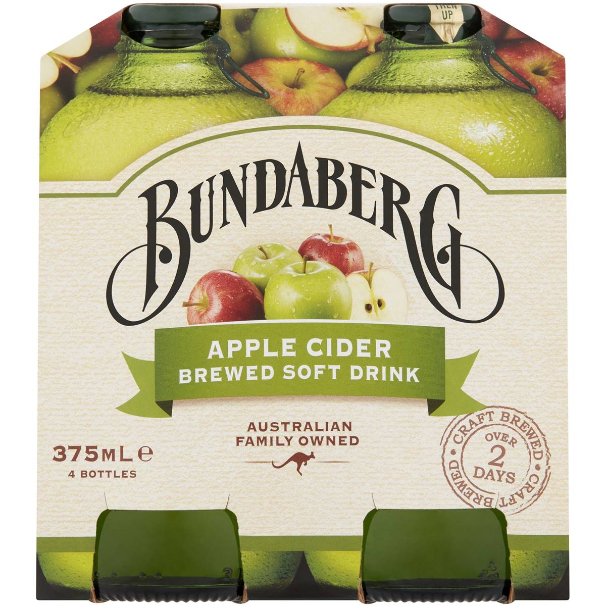 Bundaberg Apple Cider Brewed Soft Drink 4x375ml | Woolworths