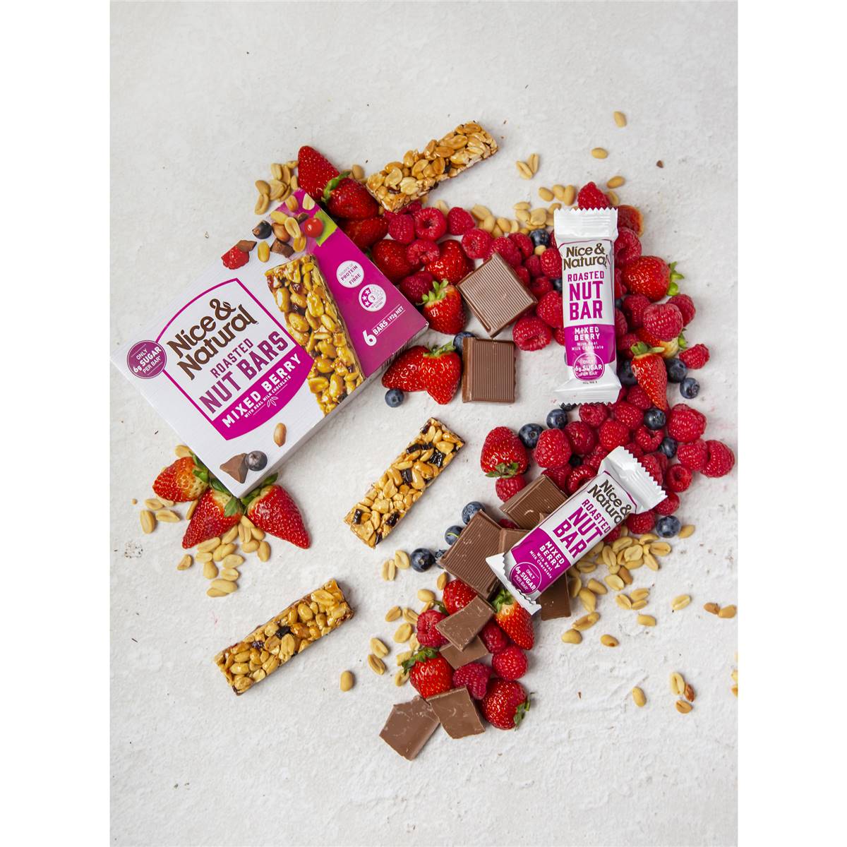 Nice & Natural Roasted Nut Bar Mixed Berry 192g Woolworths