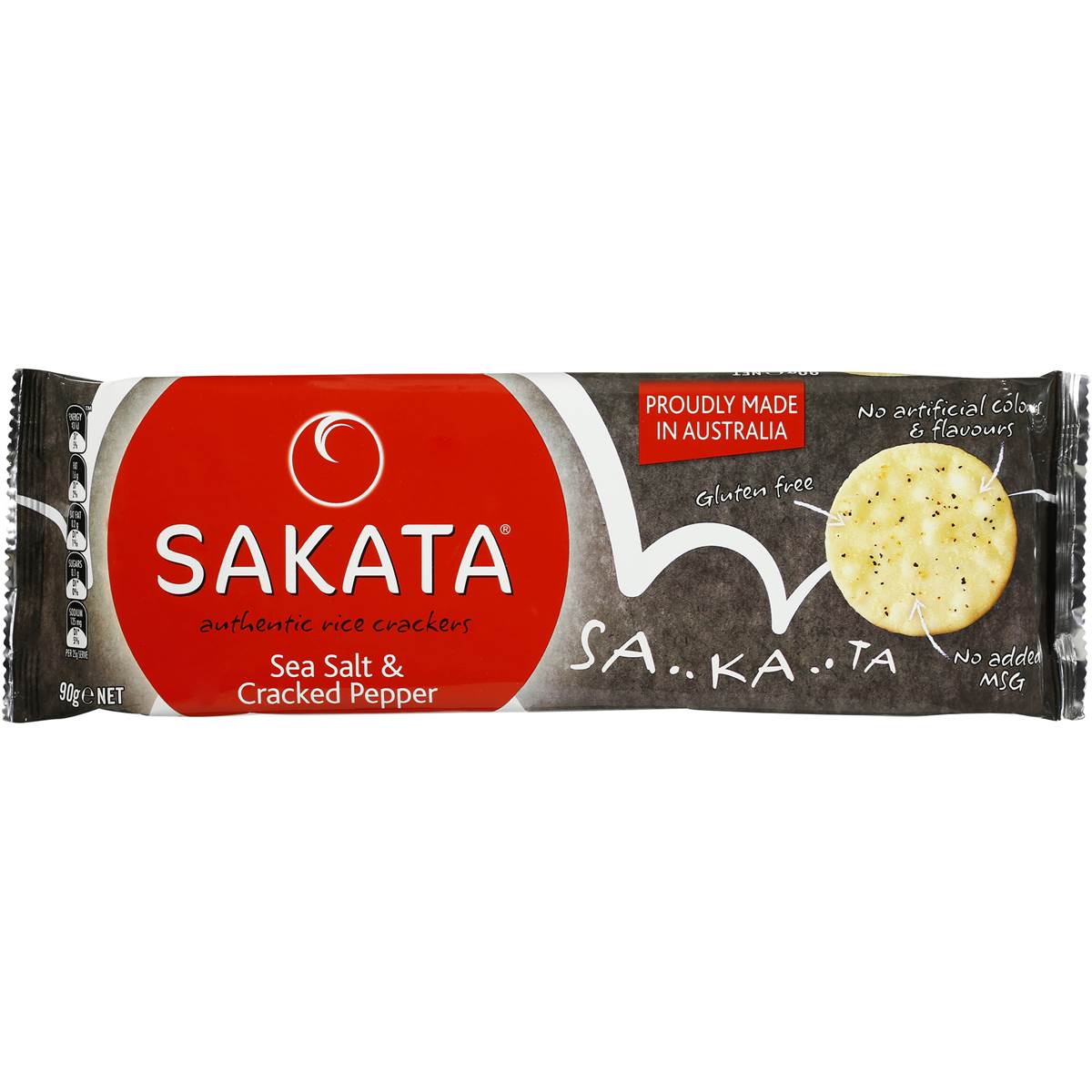 Sakata Rice Crackers Salt & Cracked Pepper 90g Woolworths