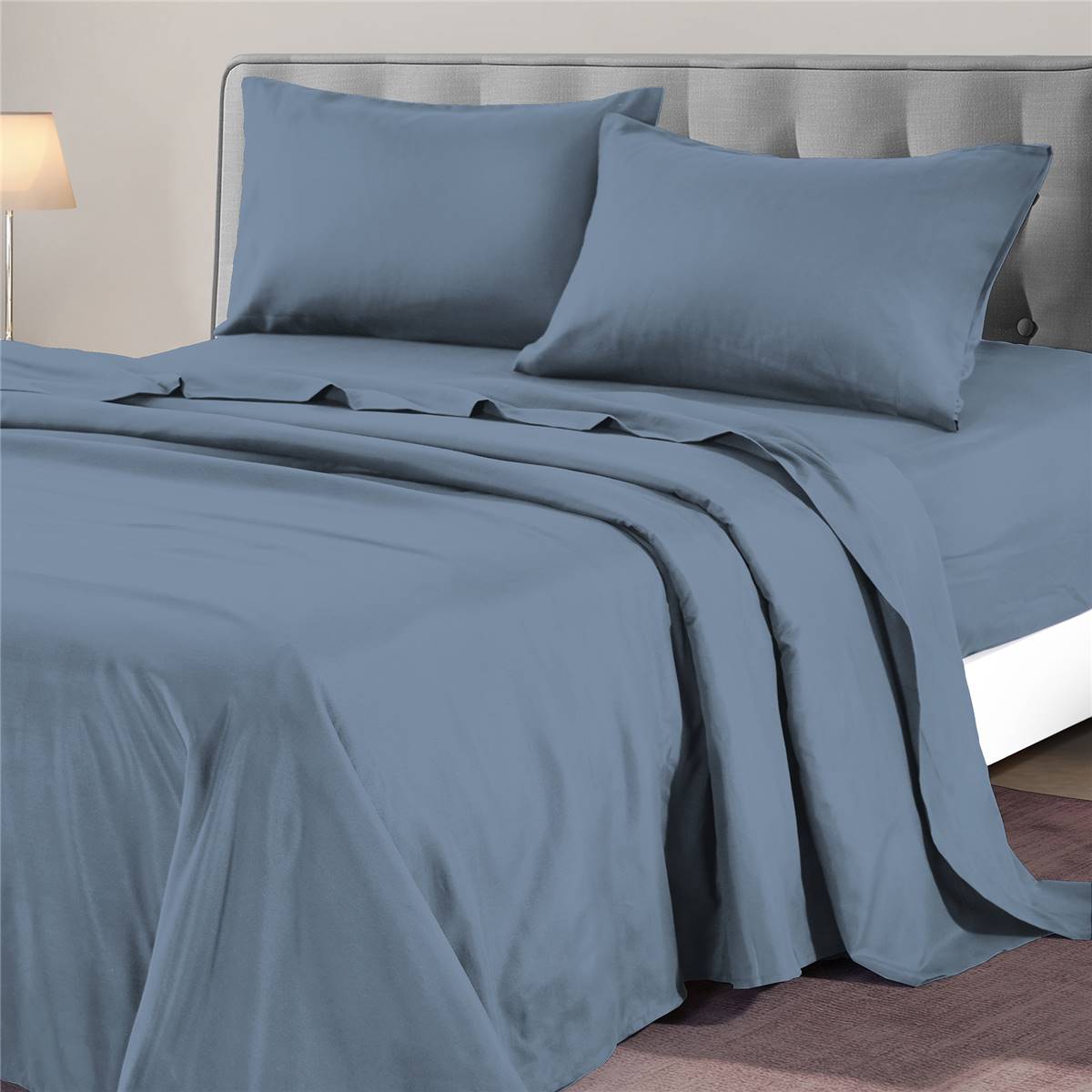 Inspire Plain Microfibre Fitted Sheet Set Queen Bed Each | Woolworths