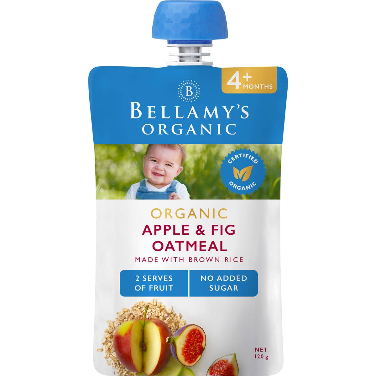 Bellamy's Organic Apple & Fig Oatmeal 4 Months 120g | Woolworths