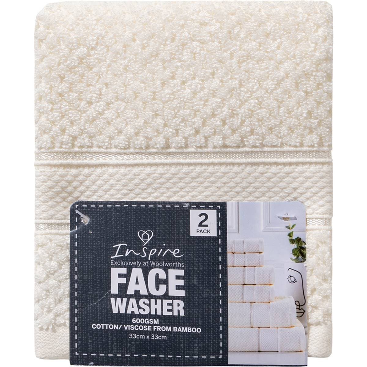 Inspire Premium Face Washer Cream 2 Pack Woolworths