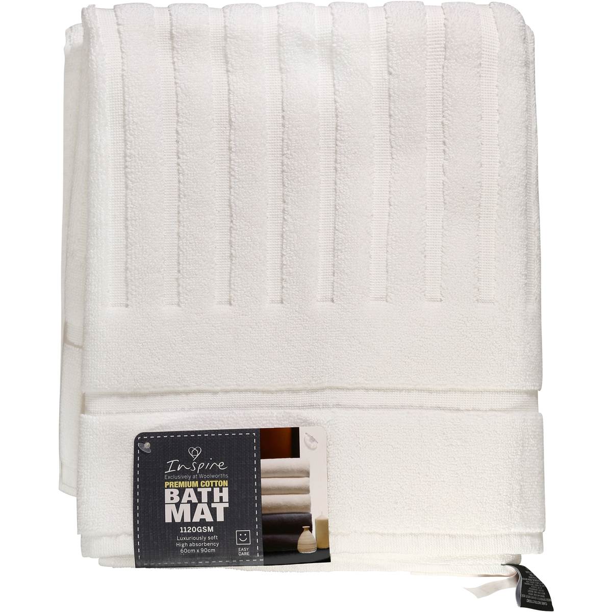 Inspire Premium Bath Mat Blue Each Woolworths