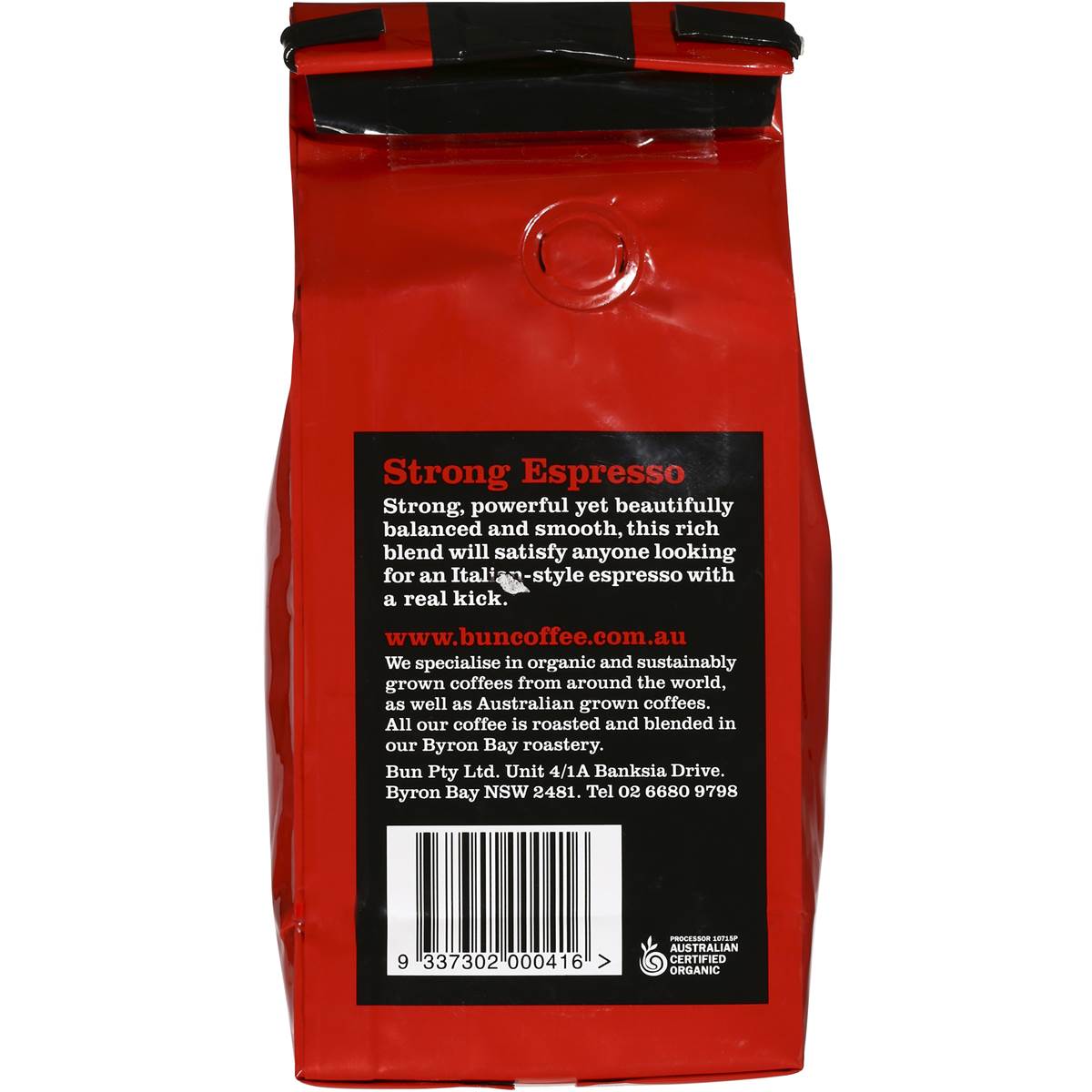 Bun Coffee Byron Bay Plunger/filter Ground Strong Espresso 100 Organic