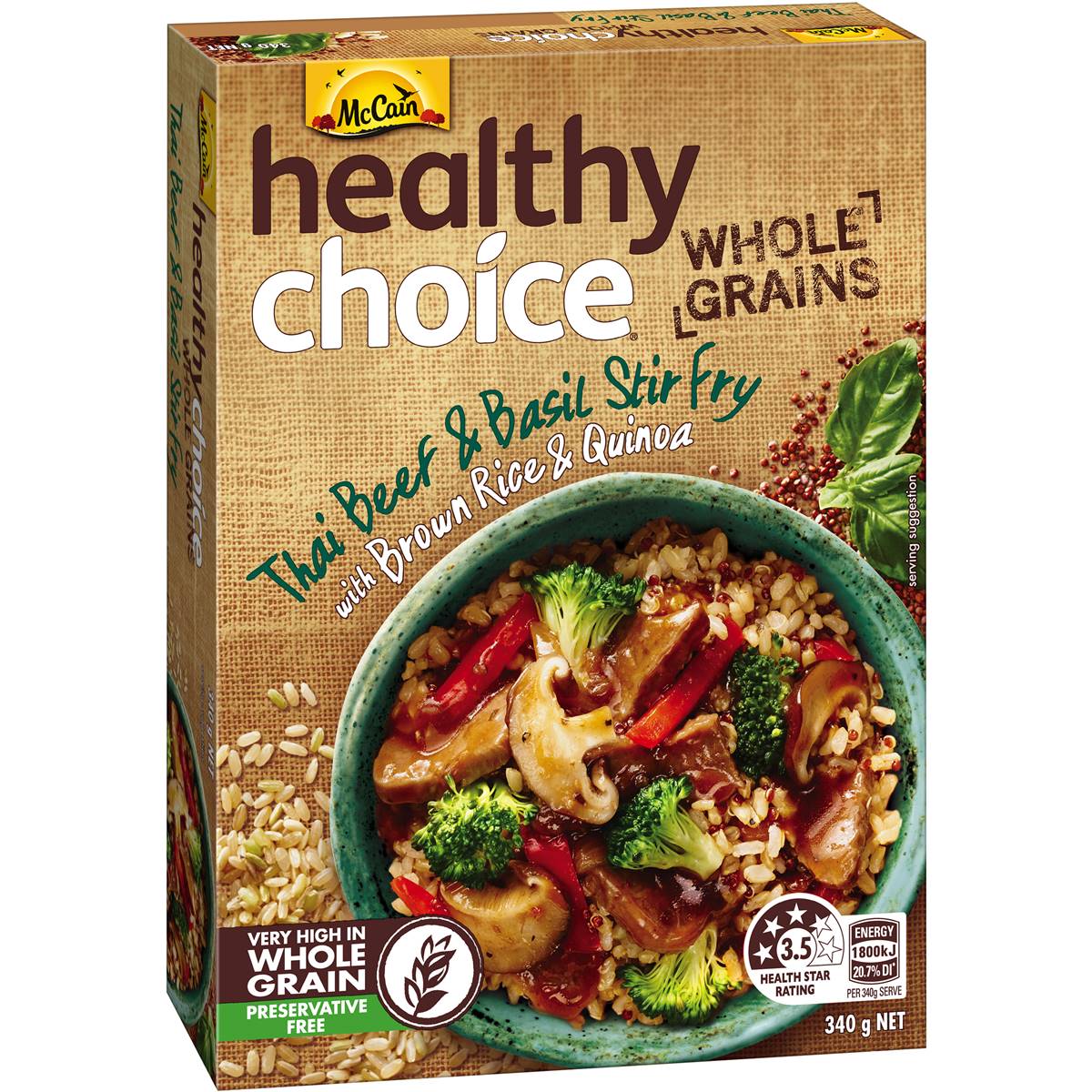 Mccain Healthy Choice Wholegrains Thai Beef & Basil Stir Fry 340g ...