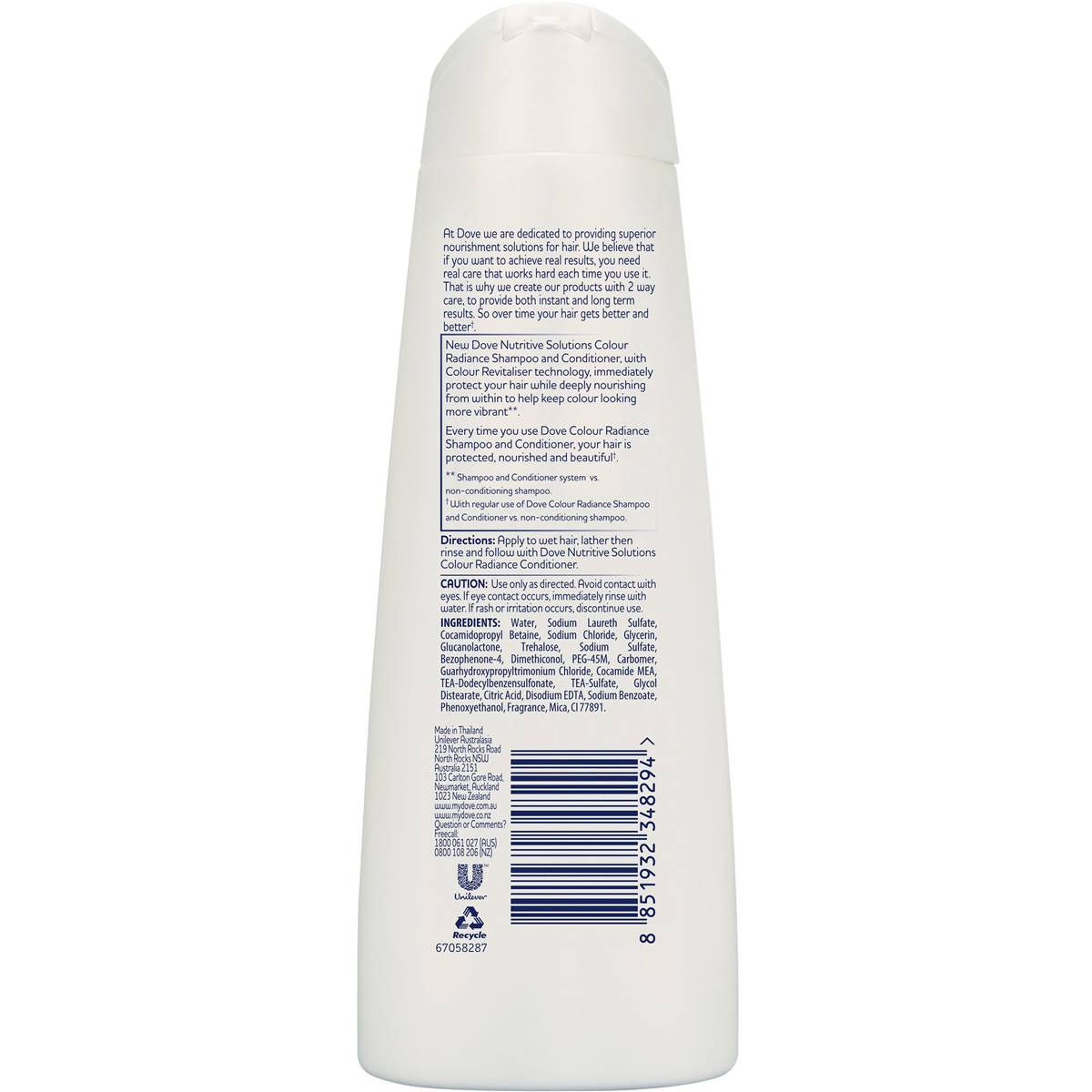 Dove Nutritive Solutions Shampoo Colour Radiance 320ml Woolworths 2971