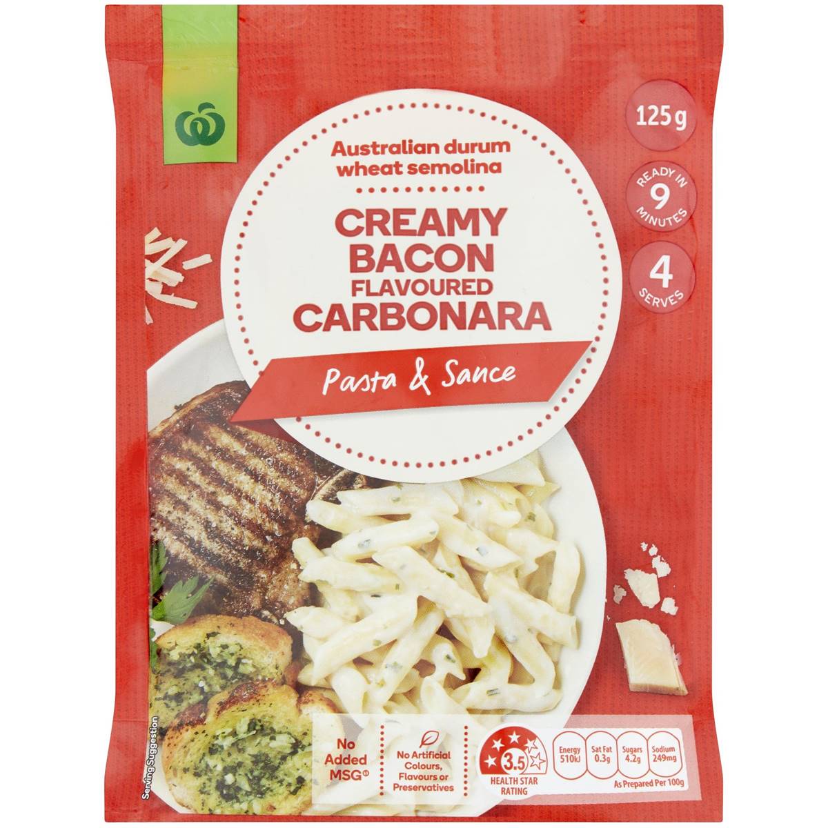 Woolworths Creamy Bacon Carbonara Pasta 125g Woolworths