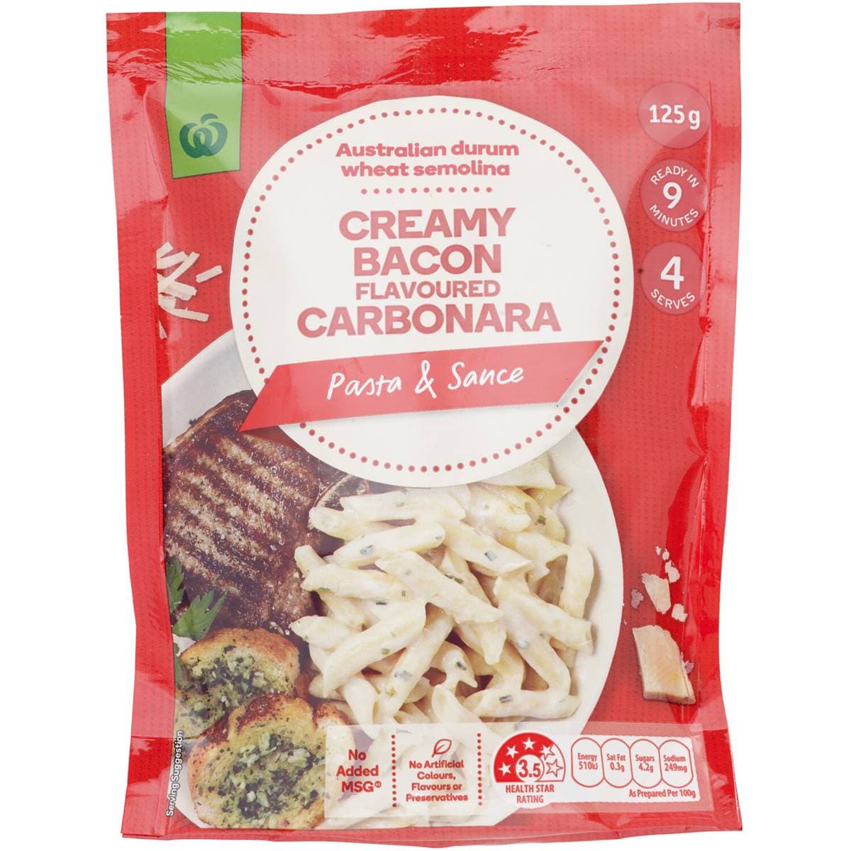 Woolworths Creamy Bacon Carbonara Pasta 125g Woolworths
