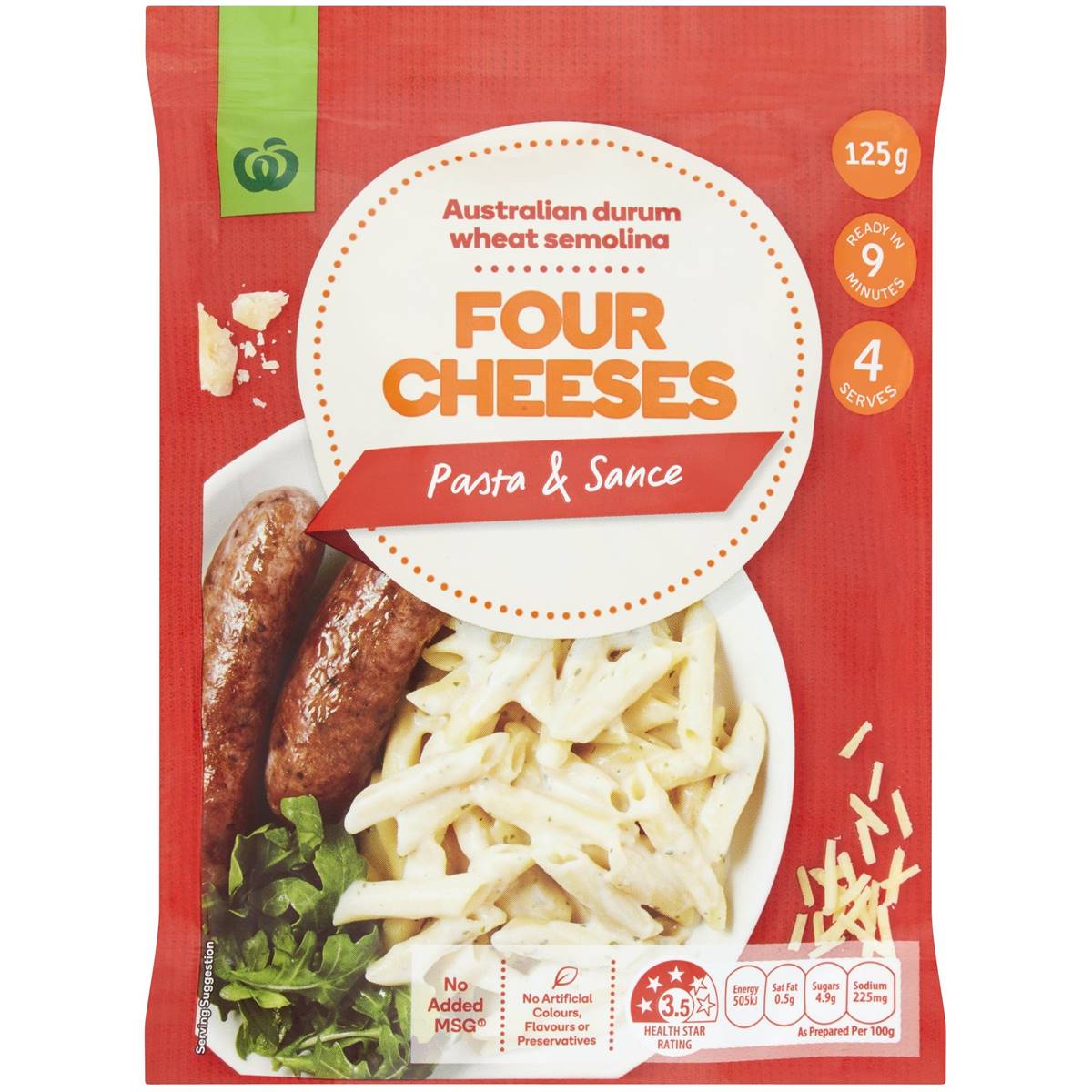 Woolworths Four Cheeses Pasta 125g Woolworths