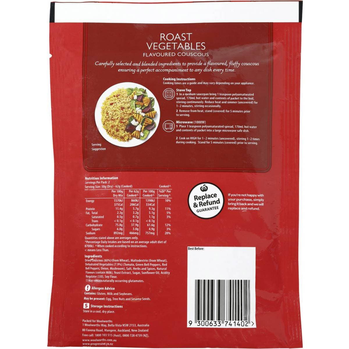 Select Roast Vegetable Couscous 100g Woolworths