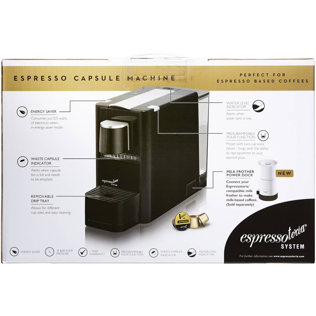 Caffe Aurora Capino Black Coffee Capsule Machine Each Woolworths