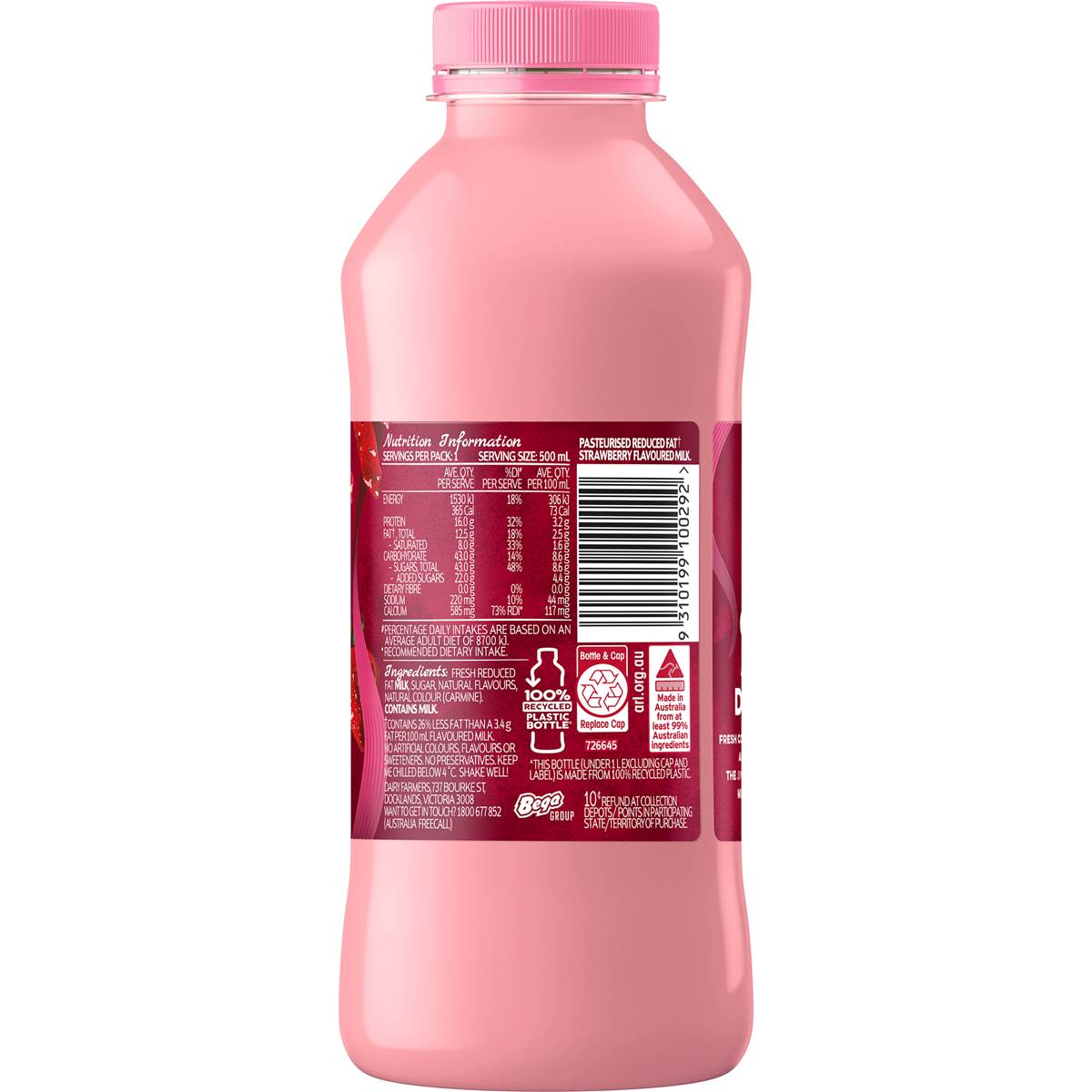 Dairy Farmers Classic Strawberry Milk 500ml Woolworths