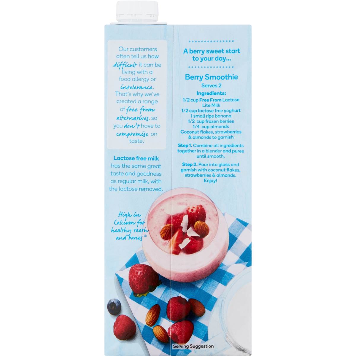 Woolworths Free From Lactose Lite Milk 1l Woolworths