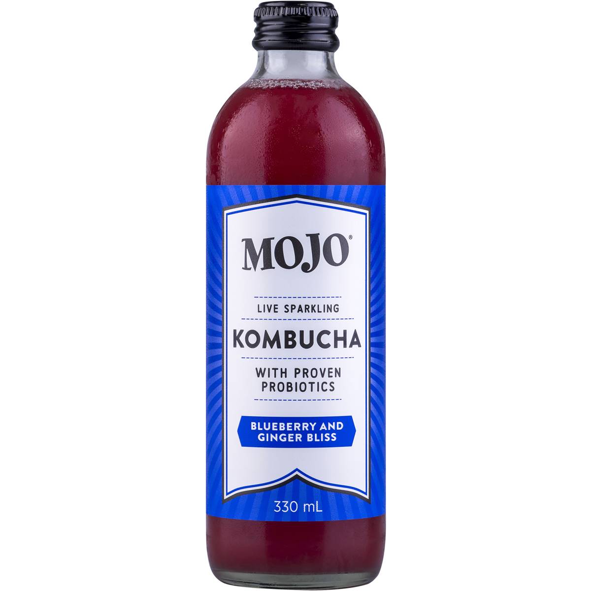 Mojo Kombucha Blueberry Ginger Bliss 330ml Woolworths