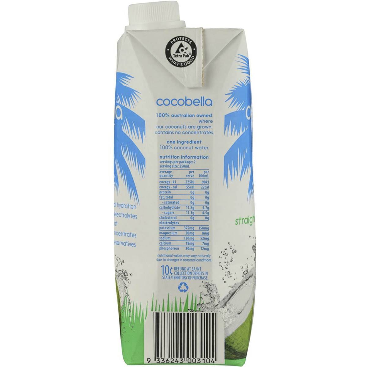 Cocobella Coconut Water Straight Up 500ml Woolworths