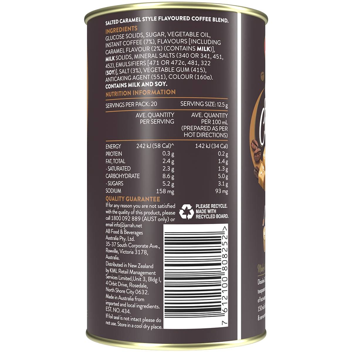 Jarrah Salted Caramel Latte Instant Coffee 250g Woolworths