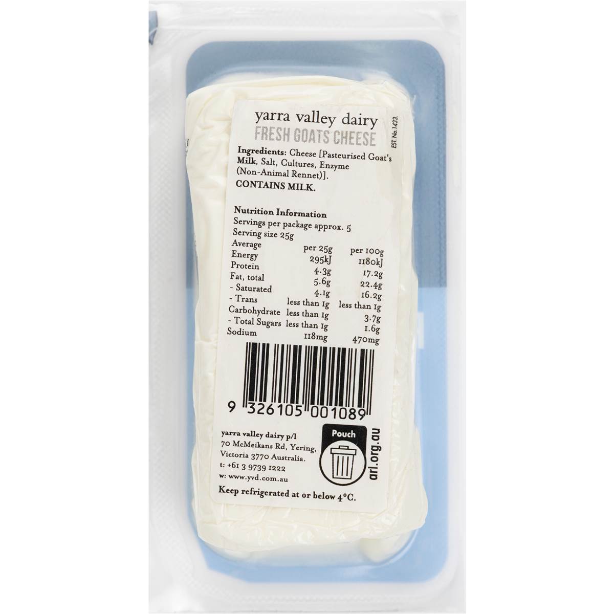 Yarra Valley Goat's Cheese 120g Woolworths
