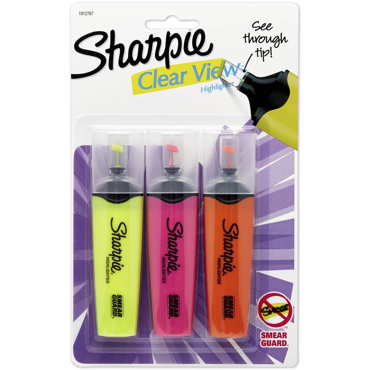 Sharpie Marker Clear View Highlighter 3 Pack Woolworths