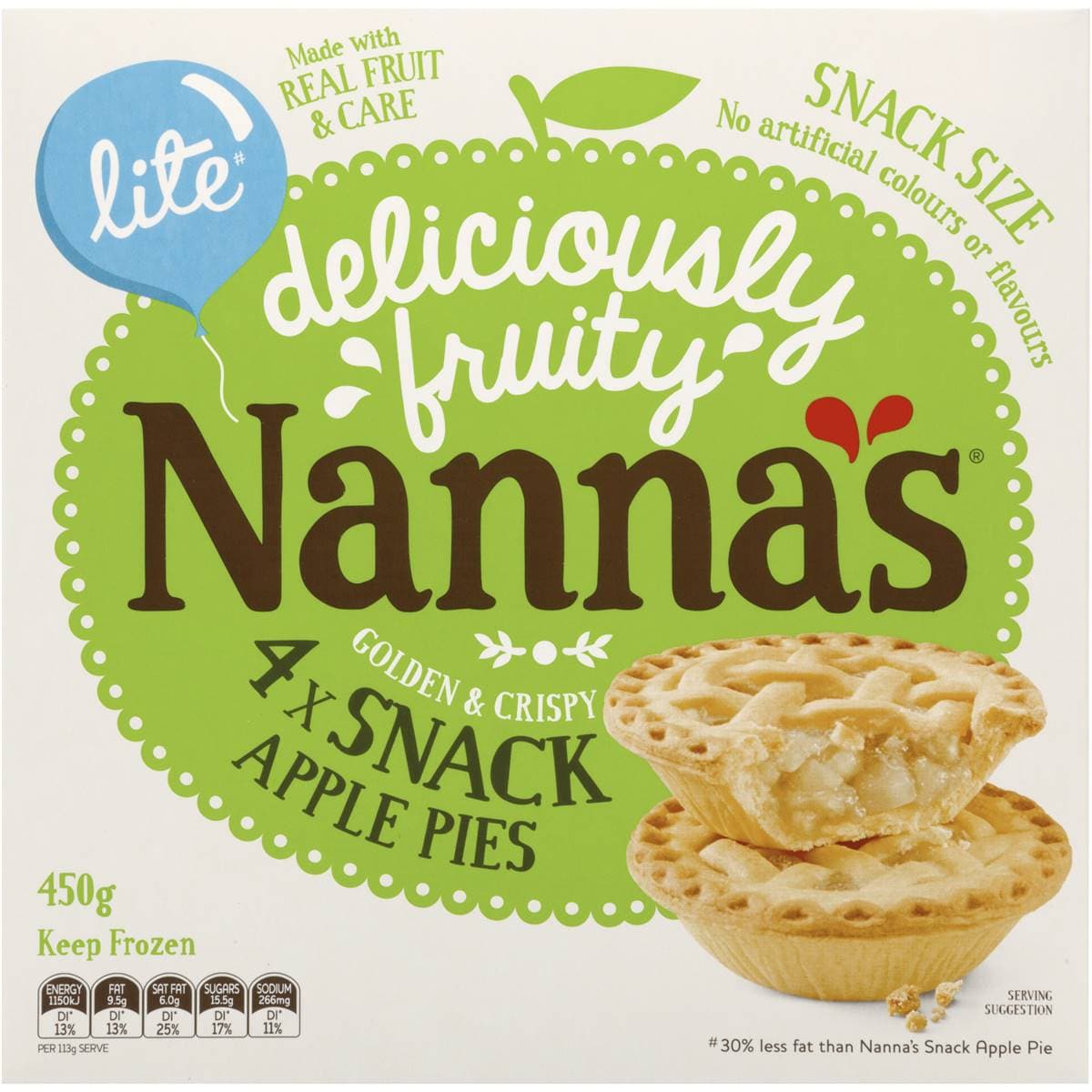 Nanna's Multipack Pies & Desserts Lite Apple Pie 4 Pack Woolworths