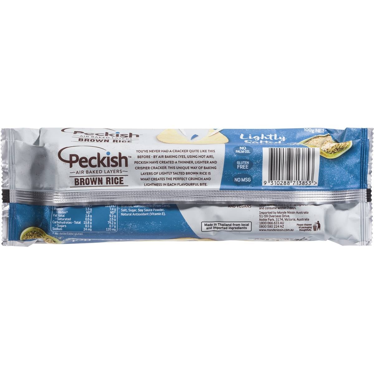 Peckish Brown Rice Cracker Lightly Salted 100g Woolworths