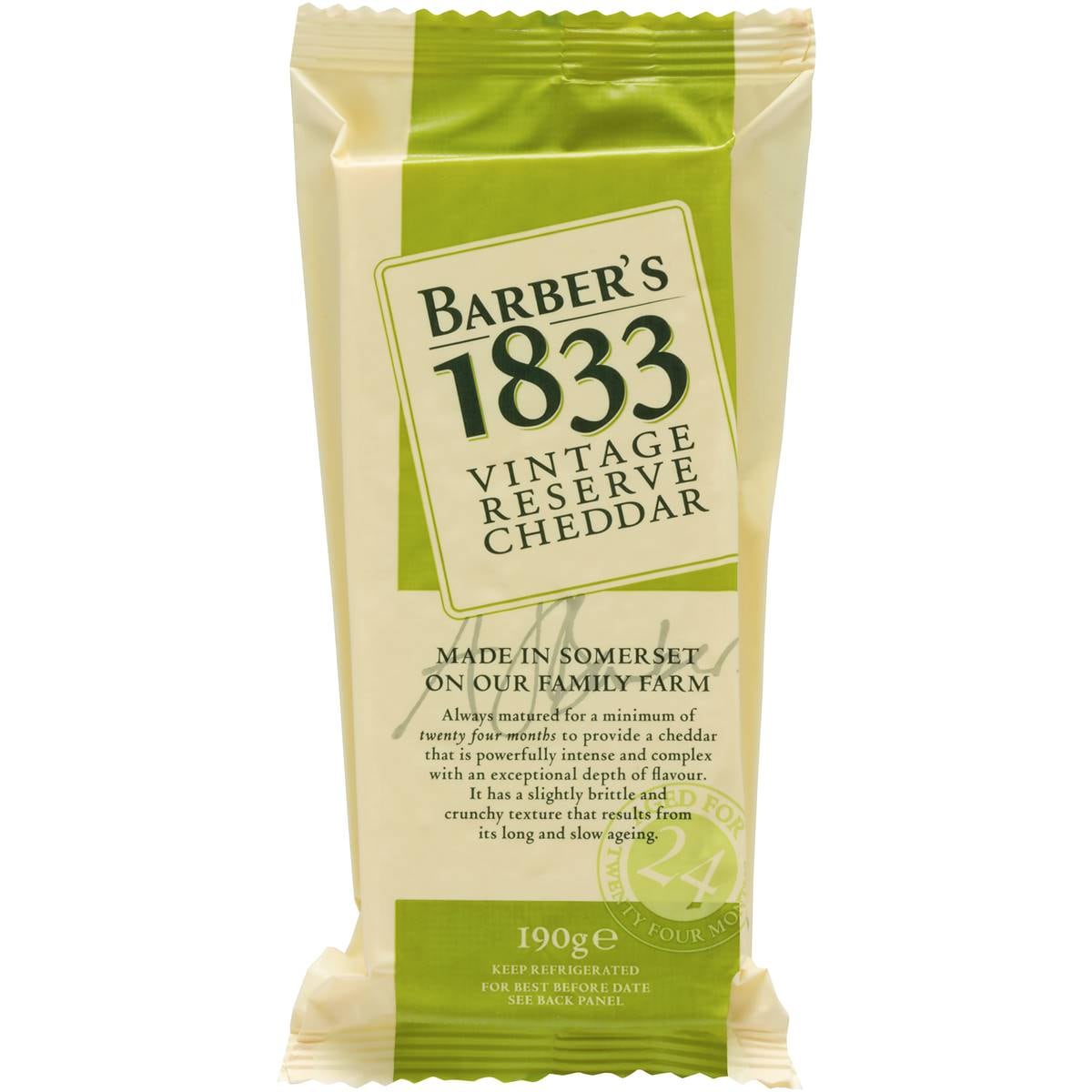 Barber's 1833 Vintage Cheddar 190g Woolworths