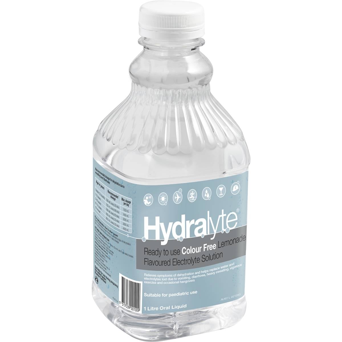 Hydralyte Colour Free Lemonade 1L