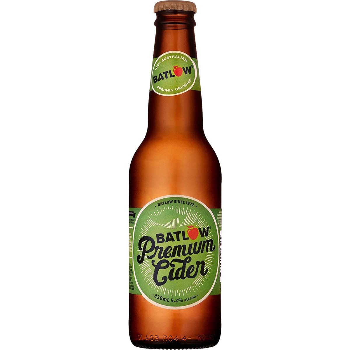 Batlow Cider Co Apple Cider Premium Apple Bottle 330ml Single Woolworths