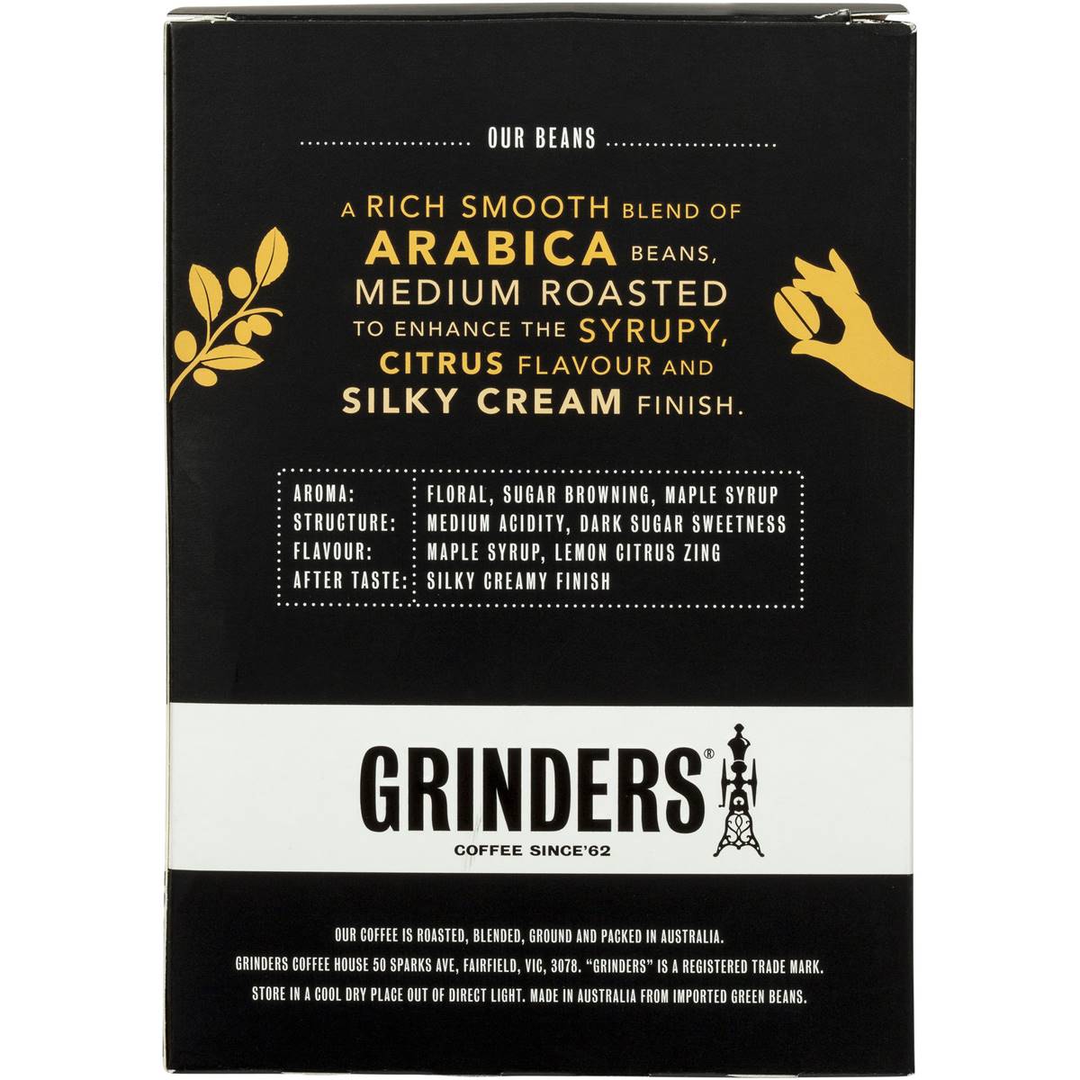 Grinders Coffee Capsules Crema 10 Pack Woolworths
