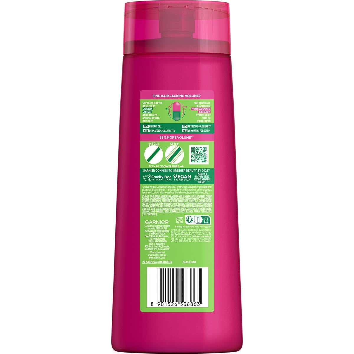 Garnier Fructis Full & Luscious Shampoo 315ml Woolworths
