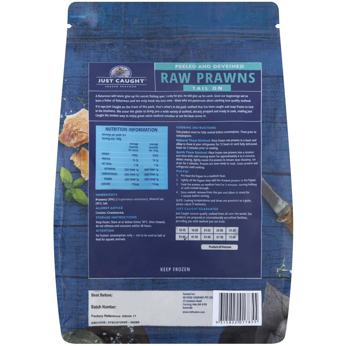 Just Caught Raw Prawn Cutlets 850g Woolworths