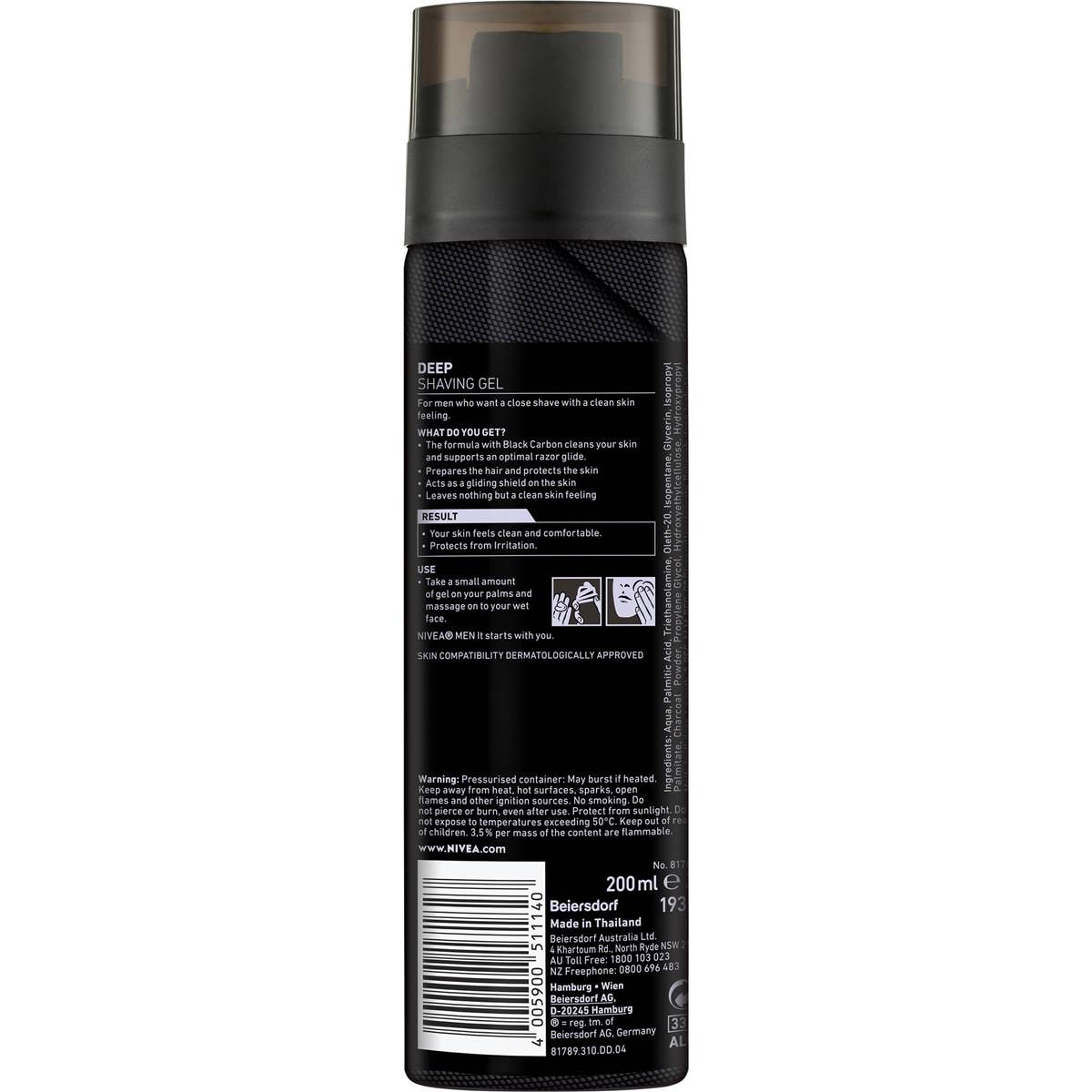 Nivea Men Deep Shaving Gel For All Skin Types 200ml Woolworths