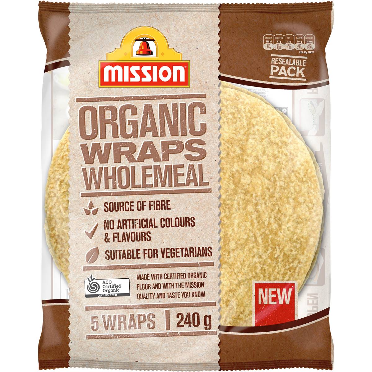 Mission Organic Wholemeal Wrap