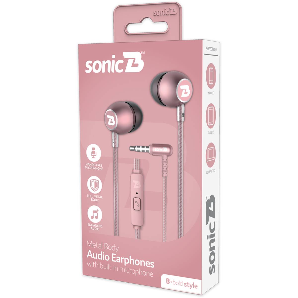 Sonic B Bold Metal Wired Earphones Each | Woolworths