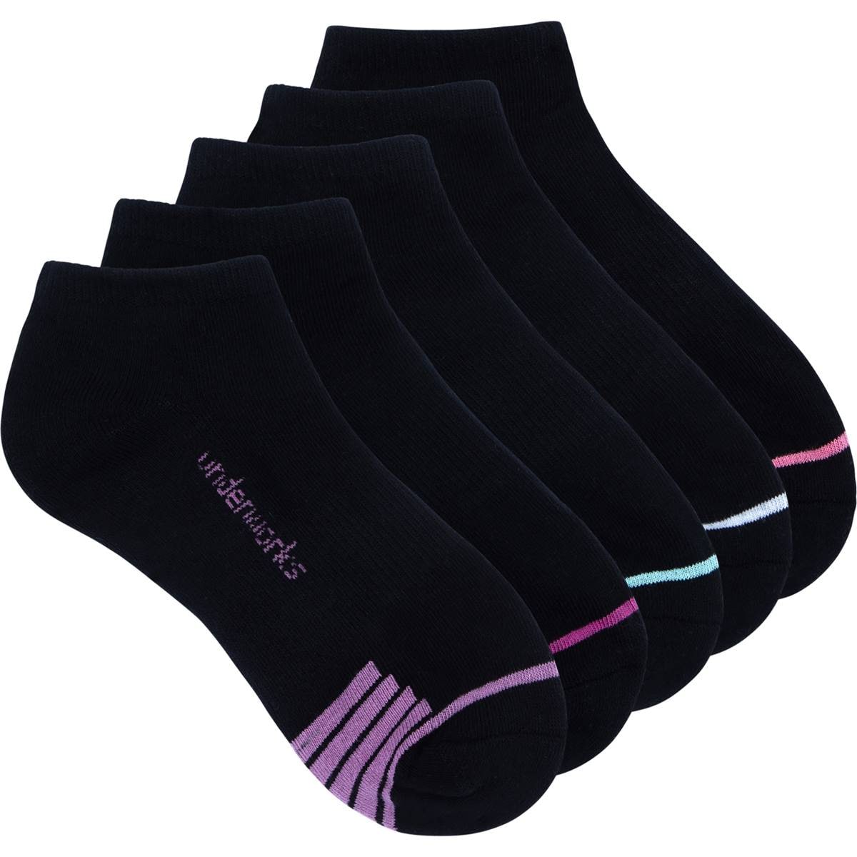 Underworks Ladies Sport Socks Low Cut Black Size 5 8 5 Pack Woolworths