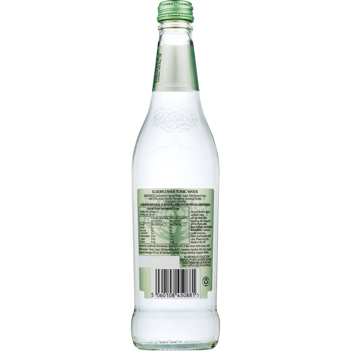 Fever-tree Elderflower Tonic Water Bottle 500ml | Woolworths