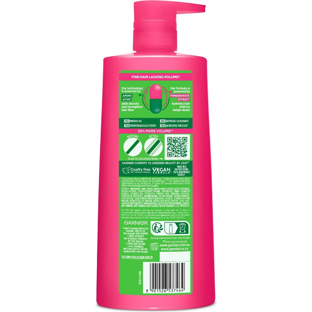 Garnier Fructis Full & Luscious Shampoo 850ml Woolworths