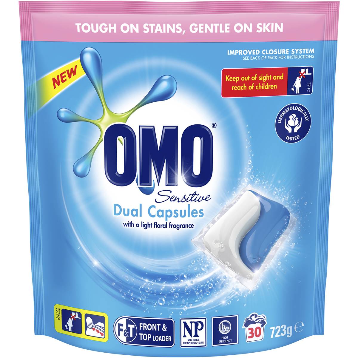 Omo Dual Capsules Sensitive 30 Pack | Woolworths